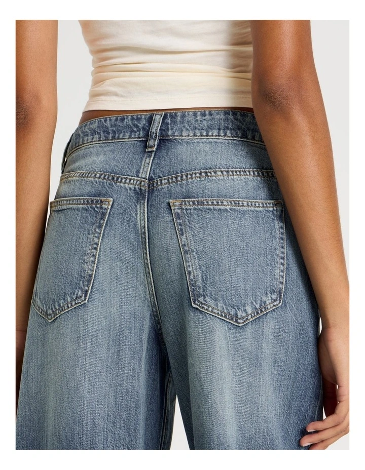 Baggy Balloon Jeans in Medium Green Tint image 6