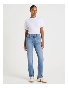 Mom High Rise Jeans in Medium Indigo