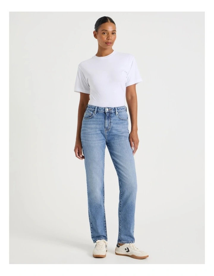 Mom High Rise Jeans in Medium Indigo image 1