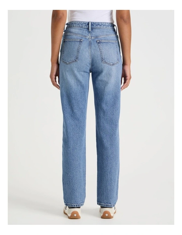 Mom High Rise Jeans in Medium Indigo image 4