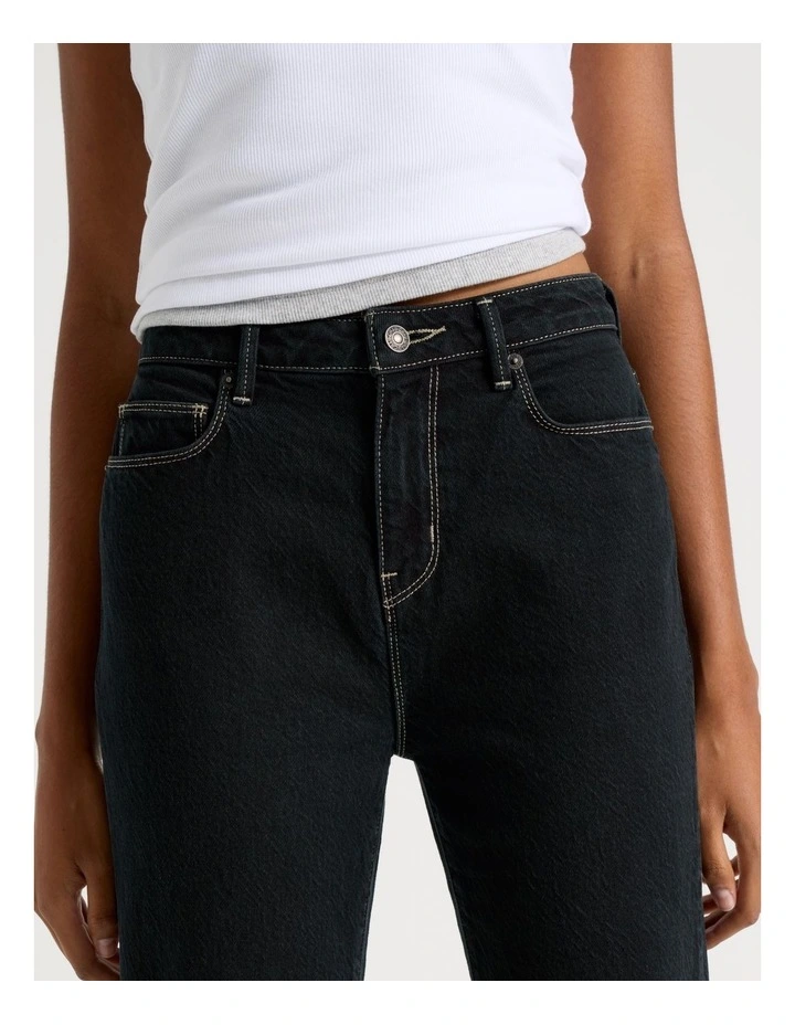 Mom High Rise Jeans in Deep Washed Down Vintage Indigo image 3