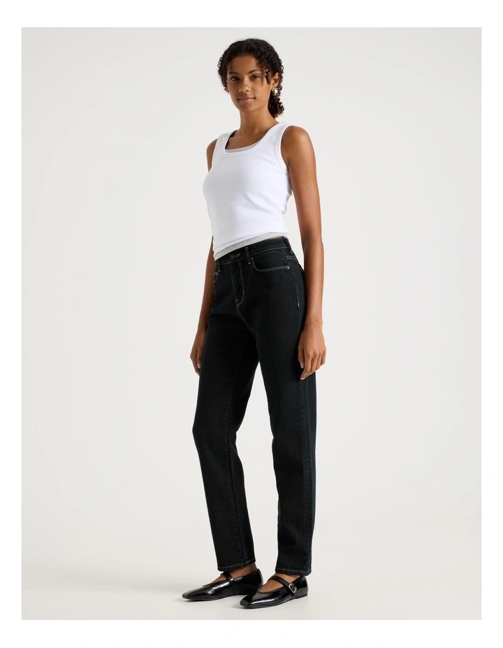 Mom High Rise Jeans in Deep Washed Down Vintage Indigo image 7