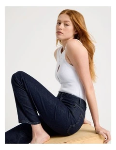 Mom High Rise Jean in Rinse