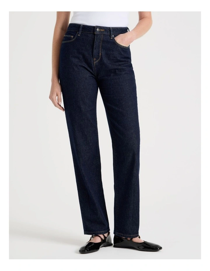 Mom High Rise Jean in Rinse image 2