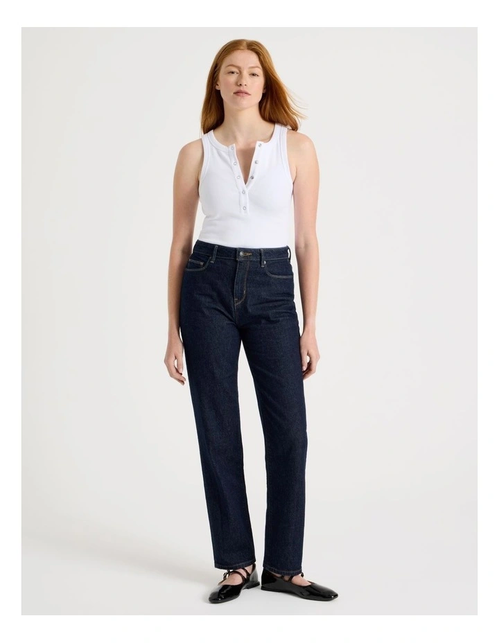 Mom High Rise Jean in Rinse image 3