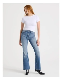 kinny Bootcut High Rise Jean in Light Indigo Vintage Wash