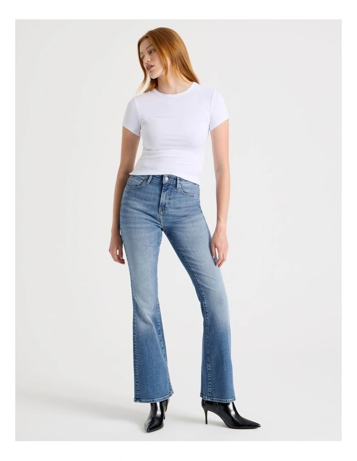 kinny Bootcut High Rise Jean in Light Indigo Vintage Wash image 1