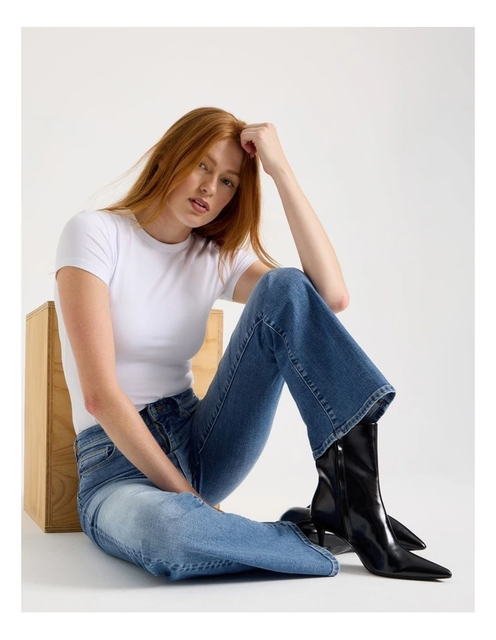 kinny Bootcut High Rise Jean in Light Indigo Vintage Wash image 2