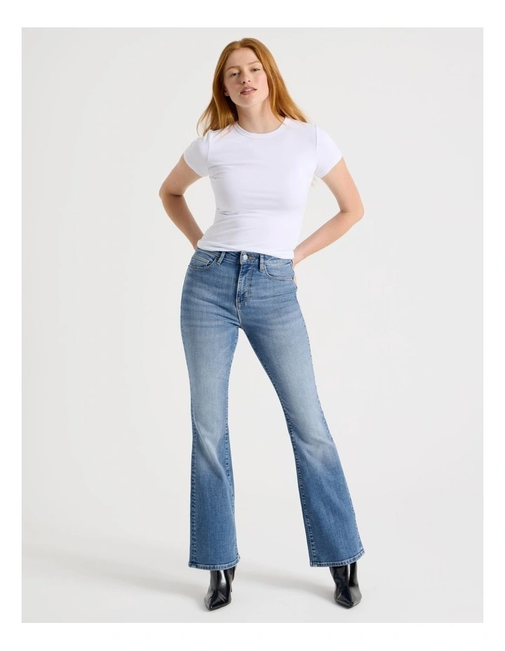 kinny Bootcut High Rise Jean in Light Indigo Vintage Wash image 4