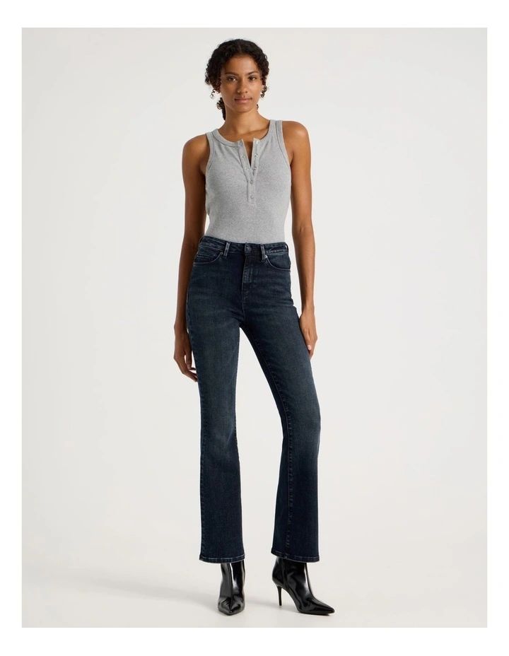 Skinny Bootcut High Rise Jean in Blue Black image 1