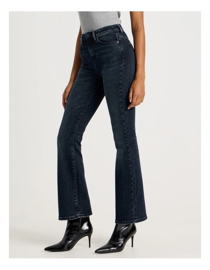 Skinny Bootcut High Rise Jean in Blue Black image 2