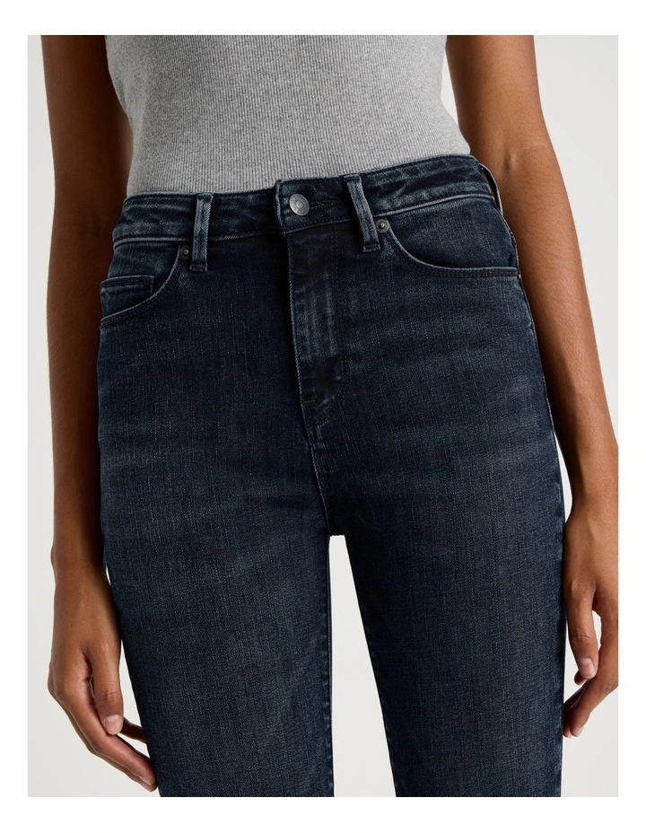 Skinny Bootcut High Rise Jean in Blue Black image 3