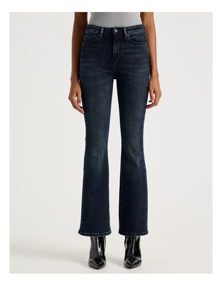 Skinny Bootcut High Rise Jean in Blue Black image 4
