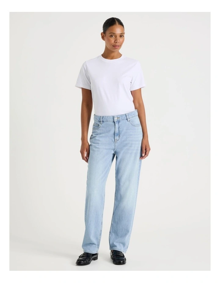 Boyfriend Mid Rise Jeans In Light Wash image 1