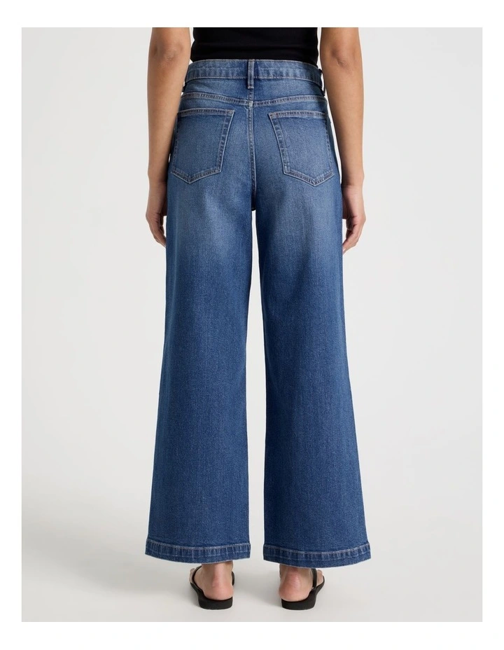 Wide Leg High Rise Jeans in Mid Wash image 6