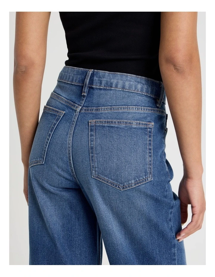 Wide Leg High Rise Jeans in Mid Wash image 7
