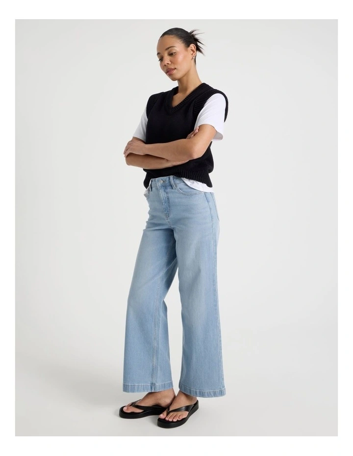 Wide Leg High Waist Jeans in Light Wash image 1