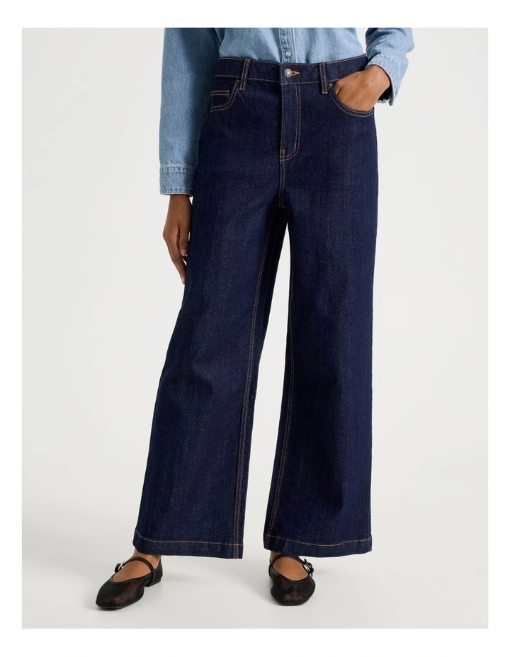 Wide Leg High Rise Jeans in Blue Rinse image 2