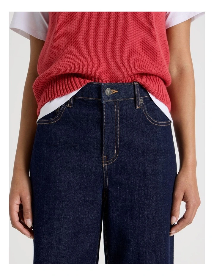 Wide Leg High Rise Jeans in Blue Rinse image 3