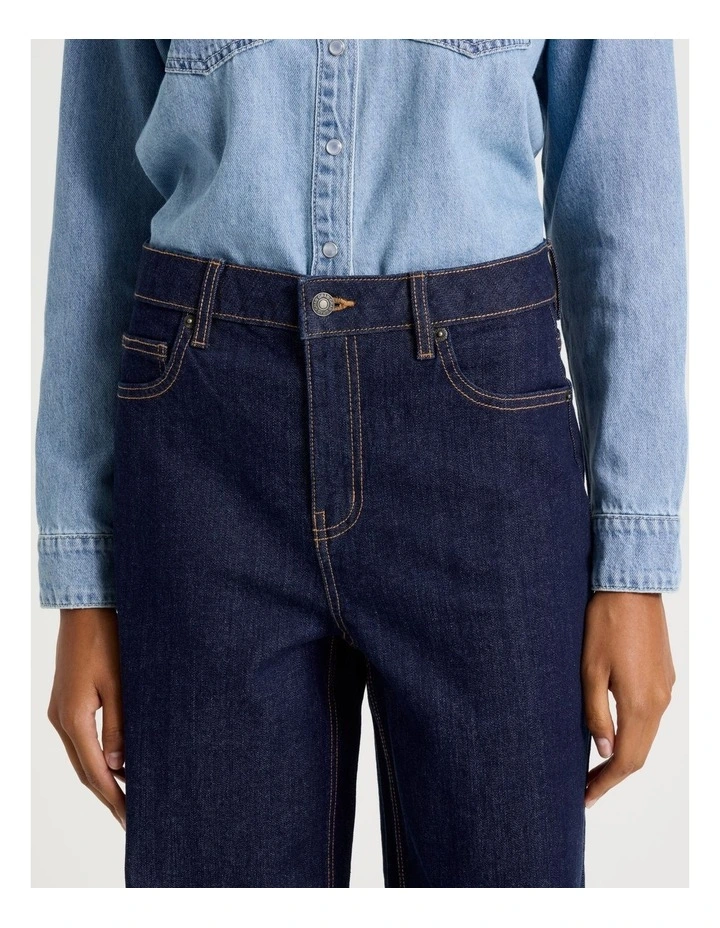 Wide Leg High Rise Jeans in Blue Rinse image 3