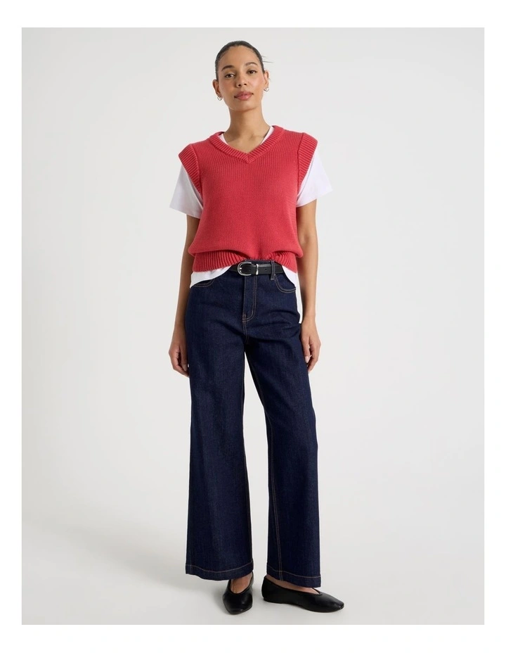 Wide Leg High Rise Jeans in Blue Rinse image 4
