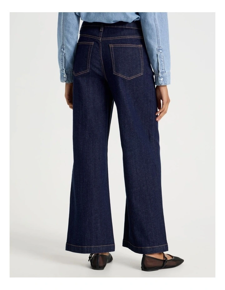 Wide Leg High Rise Jeans in Blue Rinse image 4
