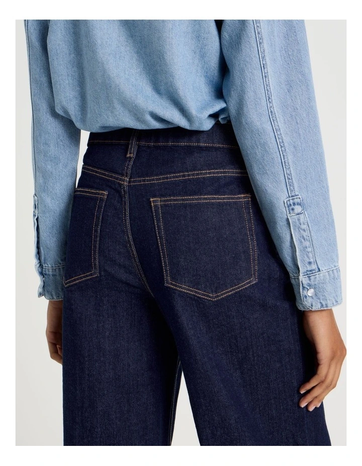 Wide Leg High Rise Jeans in Blue Rinse image 5