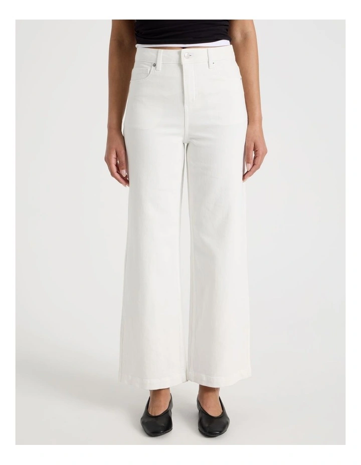 Wide Leg High Rise Jeans in Ecru image 2
