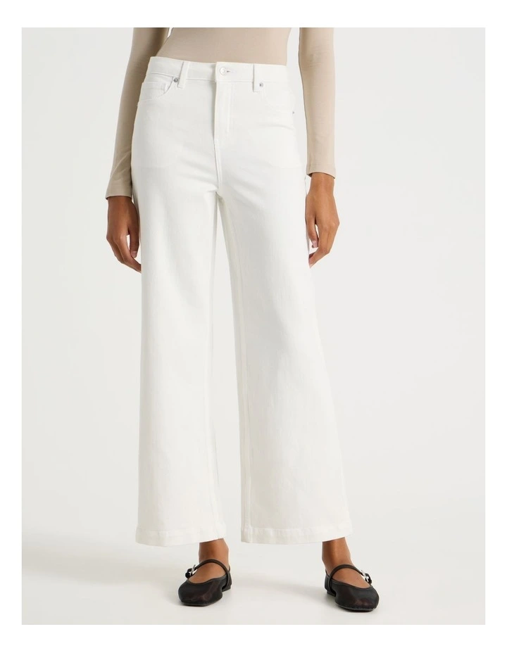 Wide Leg High Rise Jeans in Ecru image 2