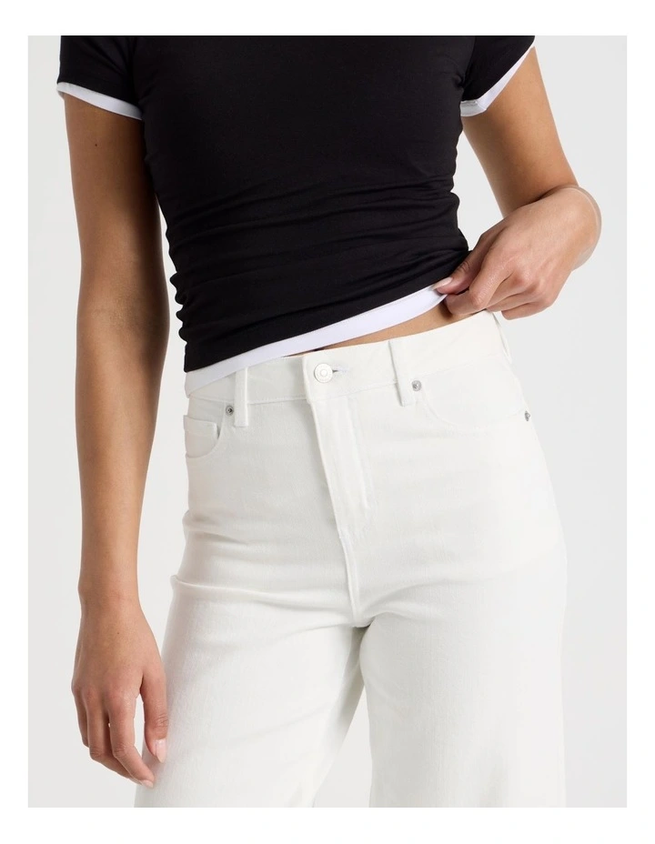 Wide Leg High Rise Jeans in Ecru image 3