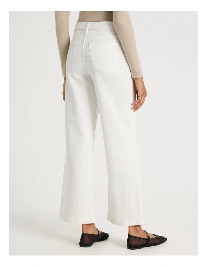 Wide Leg High Rise Jeans in Ecru image 5