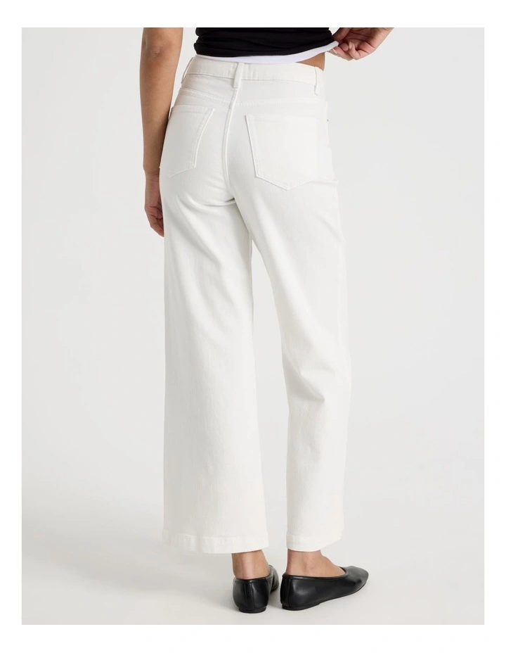Wide Leg High Rise Jeans in Ecru image 6