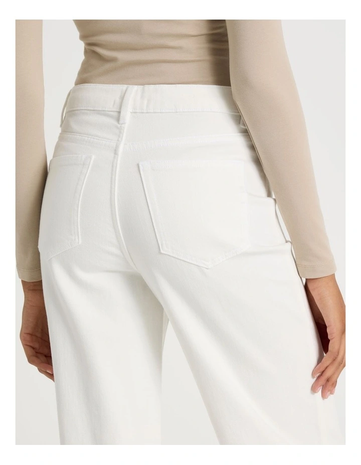 Wide Leg High Rise Jeans in Ecru image 6