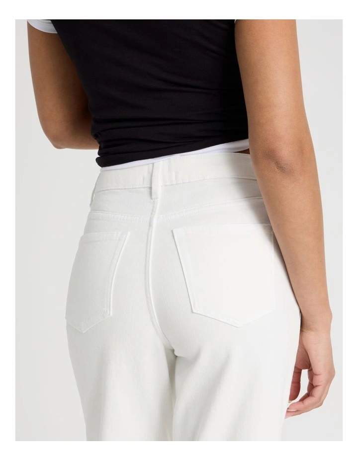 Wide Leg High Rise Jeans in Ecru image 7