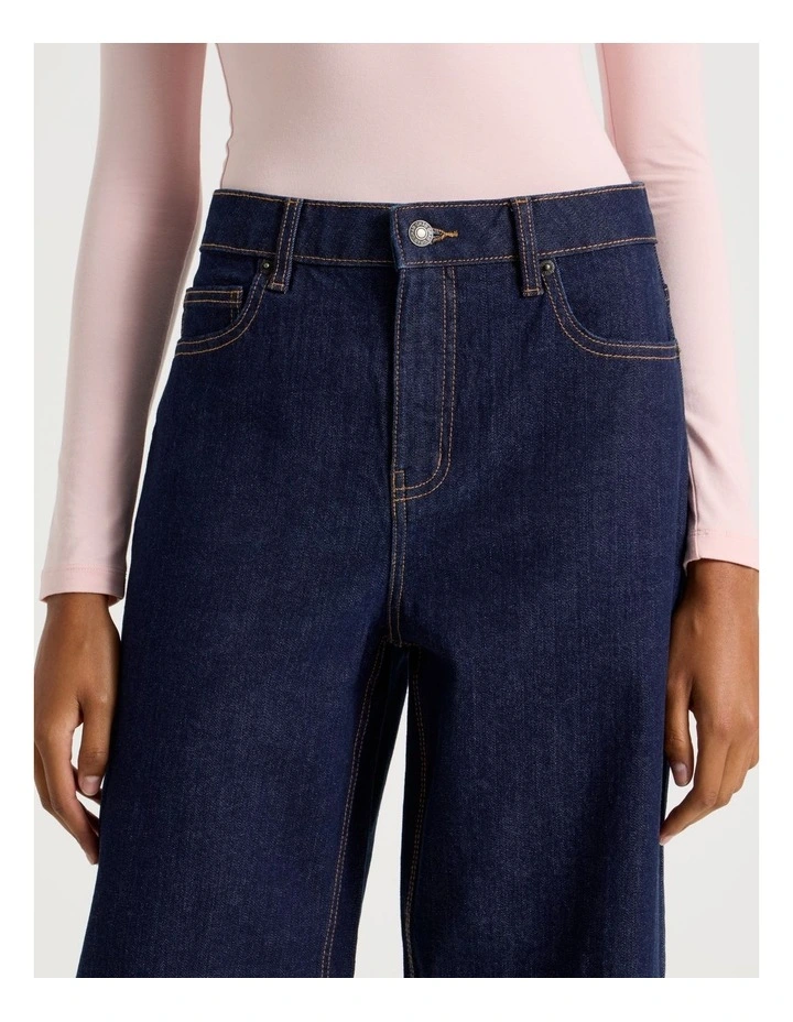 Wide Leg High Rise Jeans in Dark Wash image 3