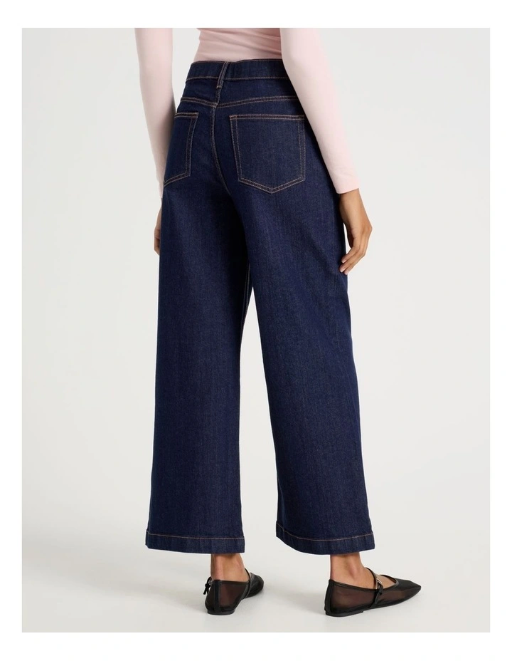 Wide Leg High Rise Jeans in Dark Wash image 4