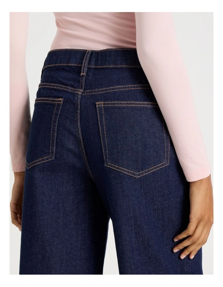 Wide Leg High Rise Jeans in Dark Wash image 5