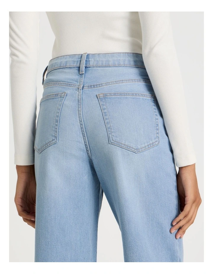 Wide Leg High Rise Jeans in Light Wash image 5