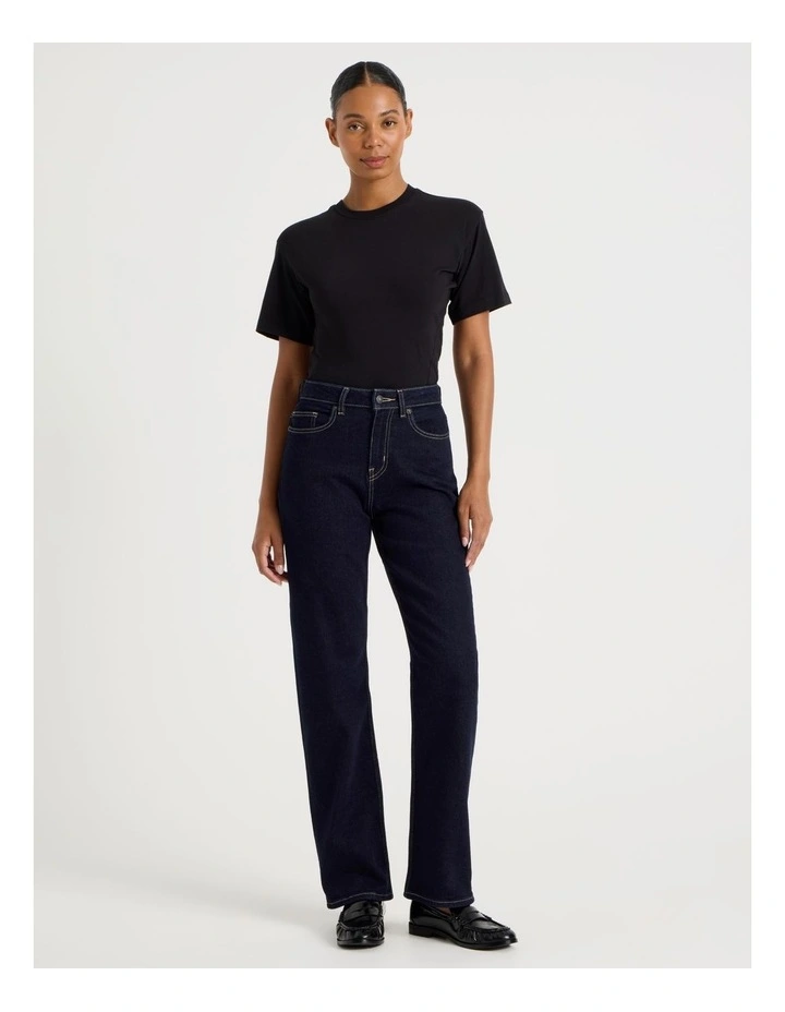 Straight High Rise Jeans in Dark Rinse image 1