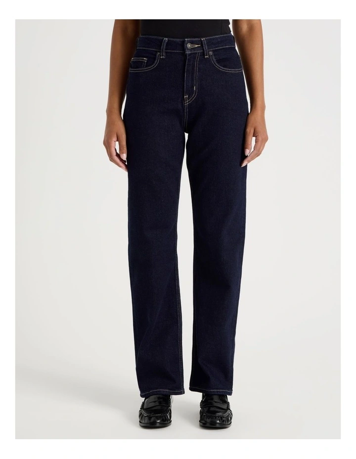 Straight High Rise Jeans in Dark Rinse image 2