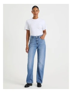 Straight High Rise Jeans in Light Indigo