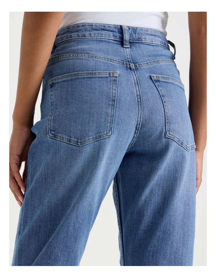 Straight High Rise Jeans in Light Indigo image 5