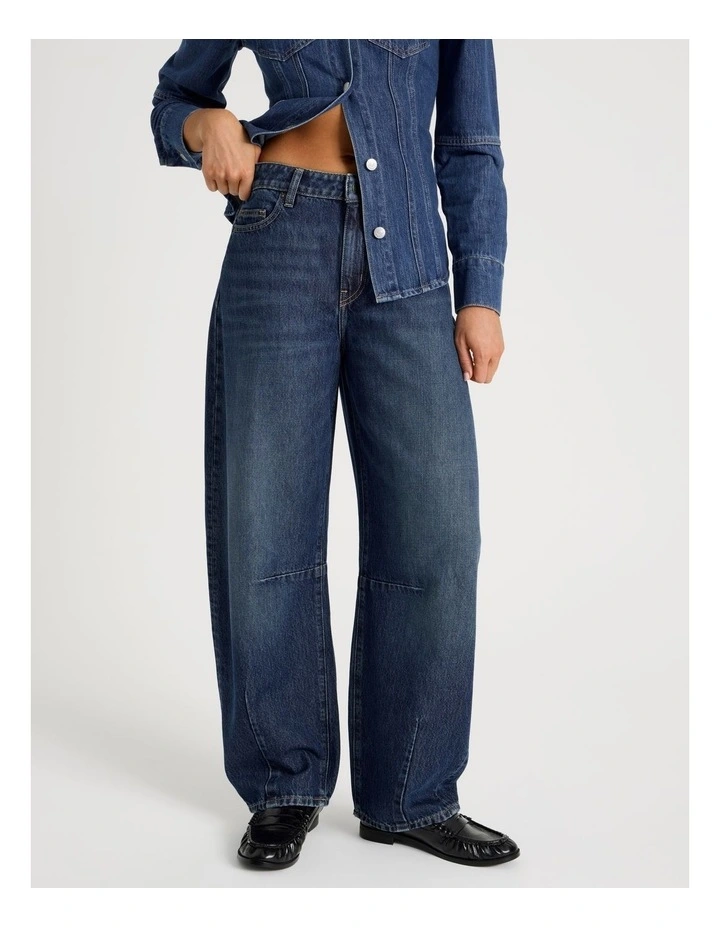 Baggy Balloon Jean In Green Cast Indigo image 2