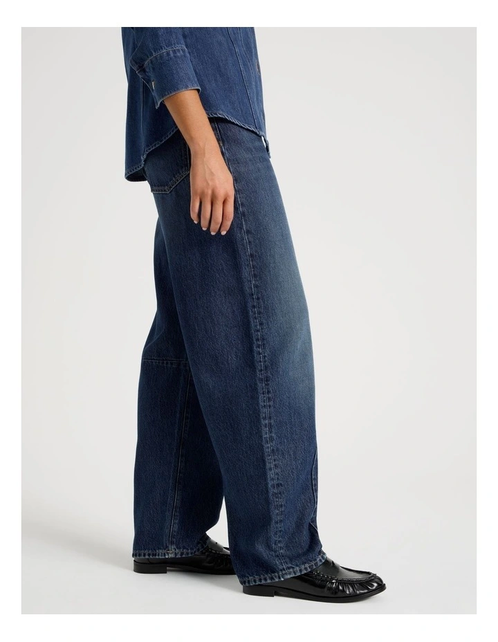 Baggy Balloon Jean In Green Cast Indigo image 5