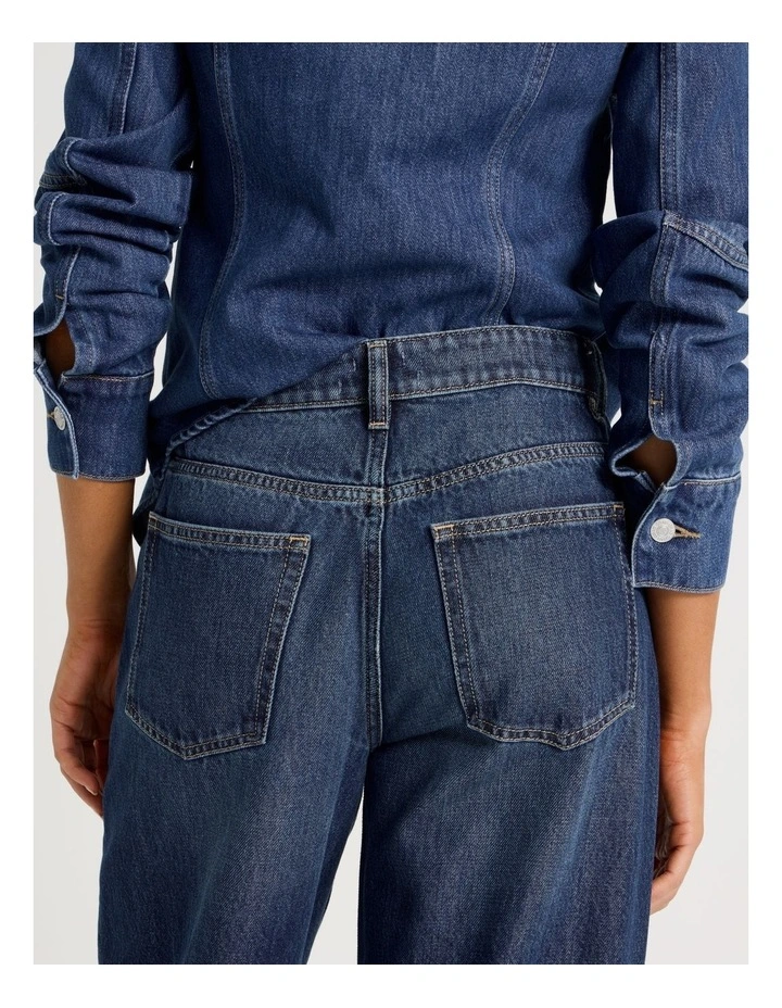 Baggy Balloon Jean In Green Cast Indigo image 7