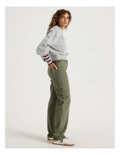 Straight High Rise Jean in Clover