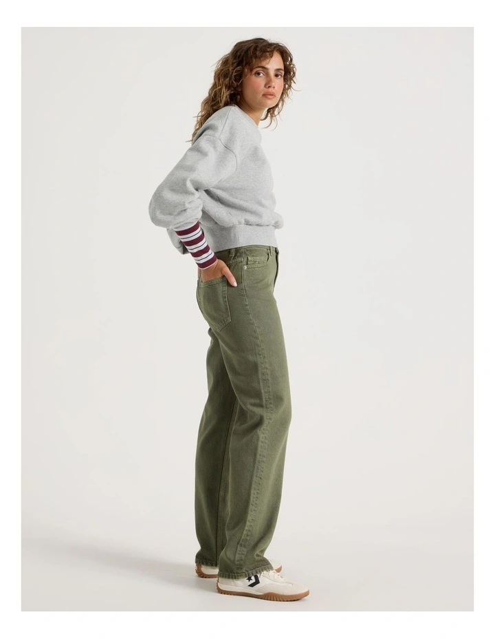 Straight High Rise Jean in Clover image 1
