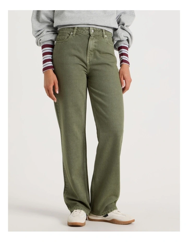 Straight High Rise Jean in Clover image 2