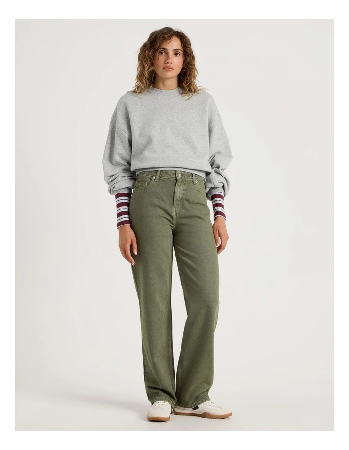 Straight High Rise Jean in Clover image 3