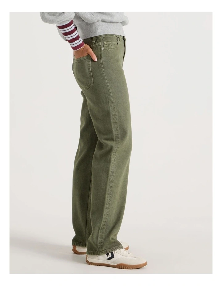 Straight High Rise Jean in Clover image 4
